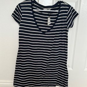 Zara striped v neck tshirt